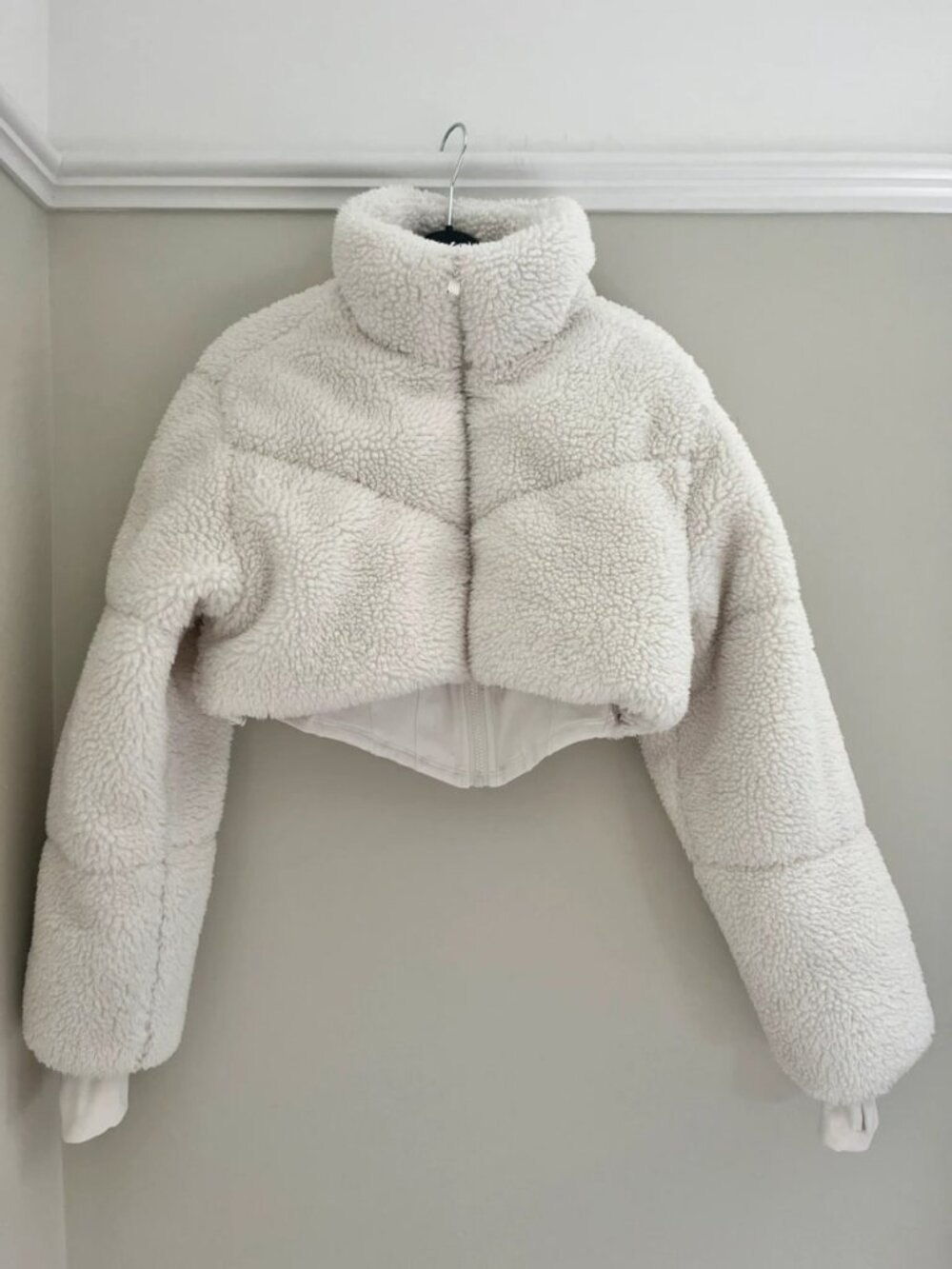 Alo Yoga Ivery Sherpa Corset Cropped Jacket Size S